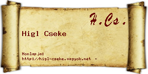 Higl Cseke névjegykártya